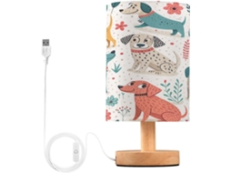 Abajur De Cabeceira Fofo Em Formato Cachorro Para Quarto, Luminária De Cabeceira Led, Luminária De Leitura Com Portas