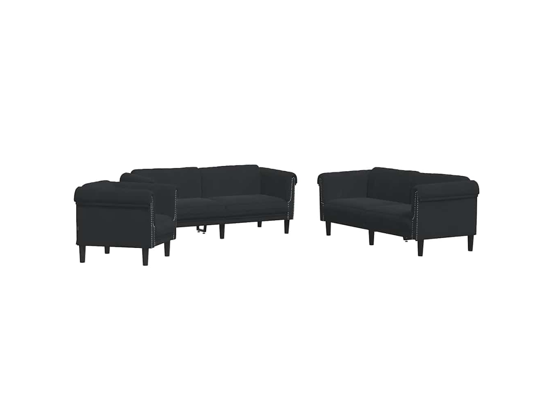 Sofa Set, Sofa Sets Vidaxl Preto Veludo (n/a)
