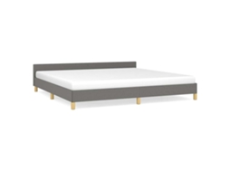 Estrutura de Cama Tecido Cinzento Escuro MAISON EXCLUSIVE (200x200 cm)