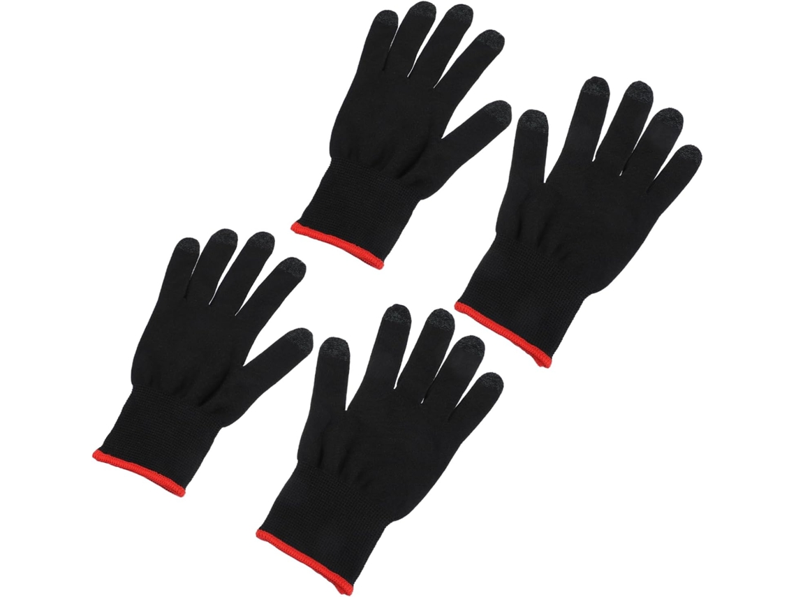 Luvas Para Jogos Sem Dedos Mikinona Telas Sensíveis Ao Toque, Tecido De Malha Preta, Pacote Com 2 Pares, Confortáveis E
