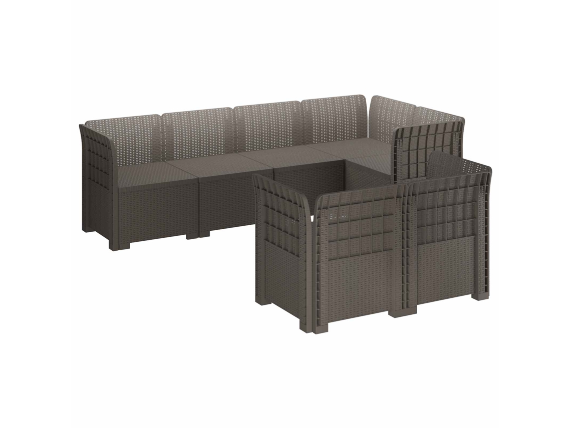 Maison Exclusive - Sofá De Jardim Para 7 Pessoas Com Aparência De Rattan Pp
