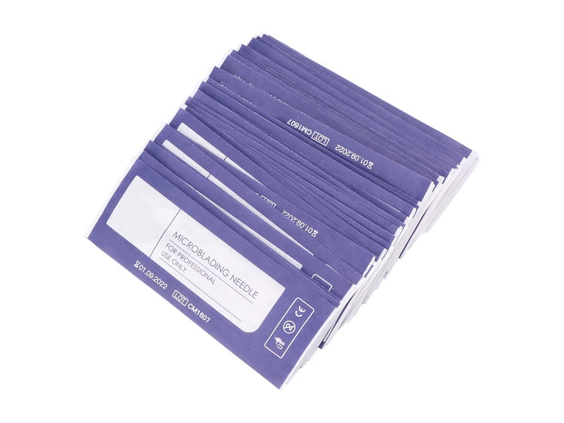 50pcs Agulhas U De 18 Pinos Para Microblading Lâmina De Tatuagem De Sobrancelha
