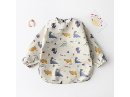 Babador de Pu Macio para Bebê de Manga Comprida À Prova D'água Lavável e Fácil de Limpar Bata com Bolso, Tamanho: S Dinossauros XIAOMOYU