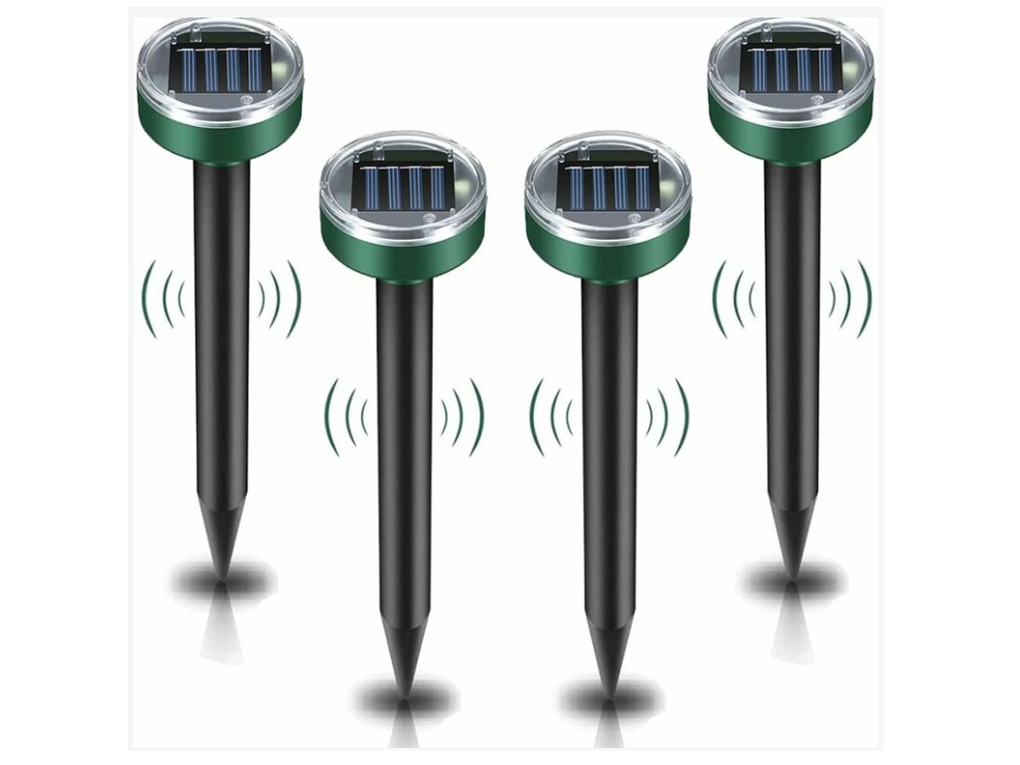 Conjunto de 4 espantalhos solares para toupeiras