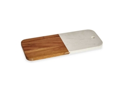 Tábua De Corte Castanho Branco Acácia Mármore (18 X 1,5 X 38 Cm)
