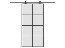 Vidaxl Porta Desliz. C/ Conj. Ferragens 102,5x205cm Vidro Esg/alumínio