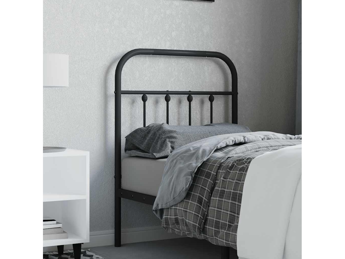 Vidaxl Cabeceira De Substituição 75 Cm Metal Preto