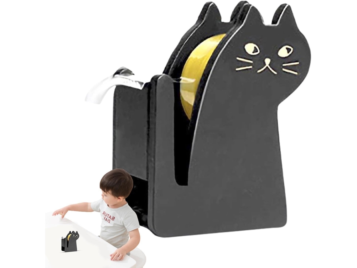Dispensador de fita adesiva no formato Mesa Madeira da Gato Design