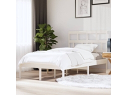 Estrutura De Cama 120x200 Cm Pinho Maciço Branco