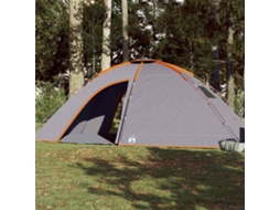 Vidaxl Tenda De Campismo Para 8 Pessoas Impermeável Cinza E Laranja