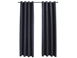 Maison Exclusive - Cortinas Blackout C/ Argolas Em Metal 2 Pcs 140x175cm Antracite