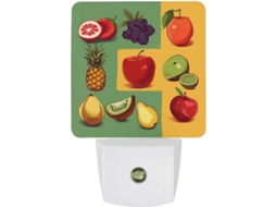 Luminária de parede em formato de fruta, com sensor crepuscular, luz LED branca e baixo consumo de energia, ideal para...