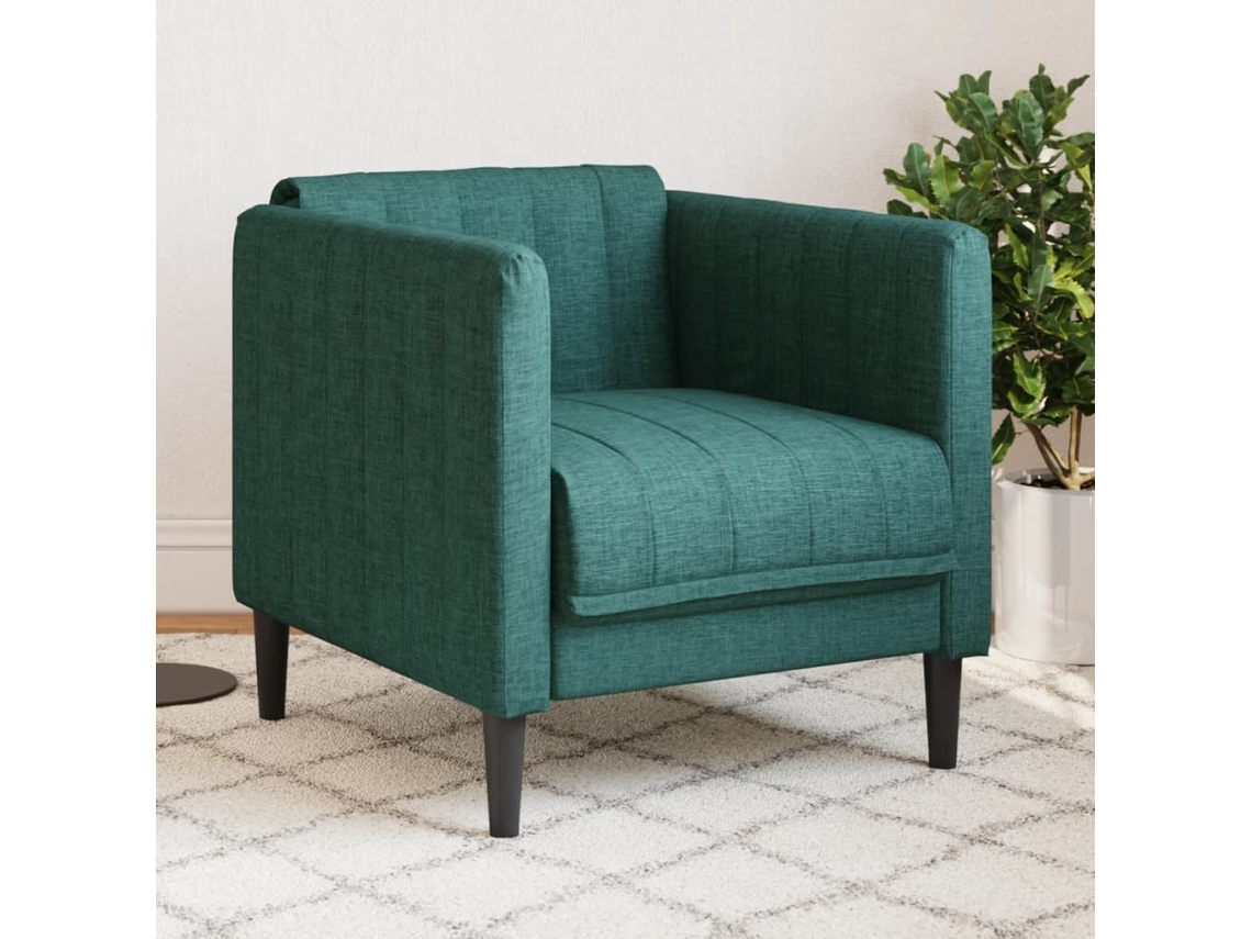 Vidaxl Poltrona Tecido Verde-escuro