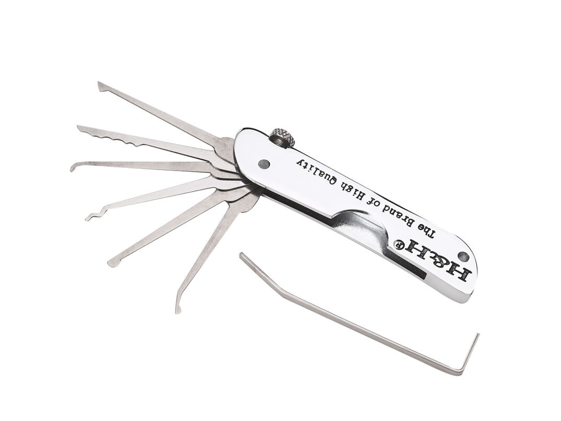 Kit De Chaveiro Dobrável 7 Em 1 Aço Inoxidável Com Conjunto Chaves 10, 51, 33 E 7 Cm