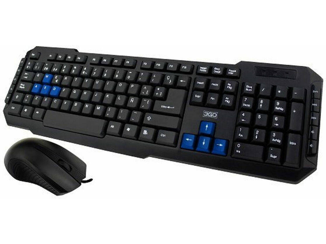 Rato Gaming 3GO Combodrile2  + Teclado Espanhol