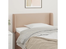 Vidaxl Cabeceira Cama Abas Couro Artificial 83x16x78/88 Cm Cappuccino
