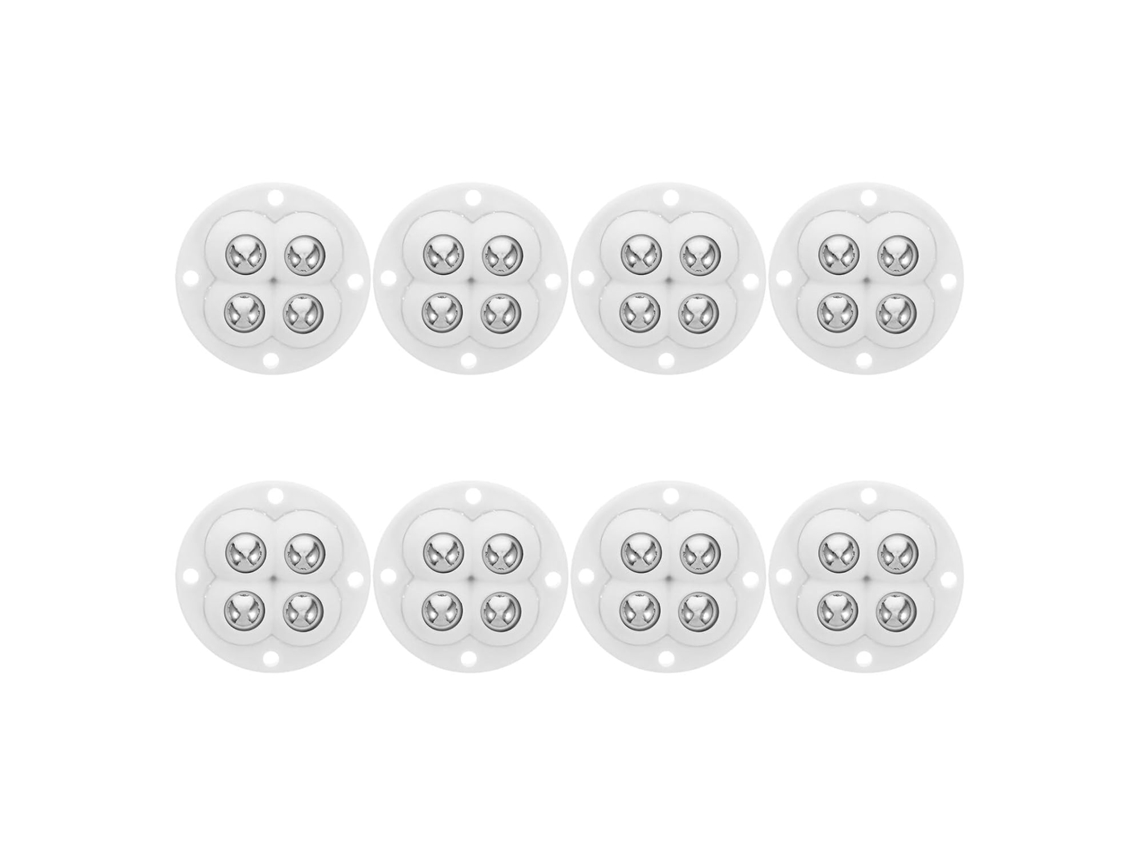 Conjunto De 8 Mini Rodízios Giratórios Adesivos Brancos Com 4