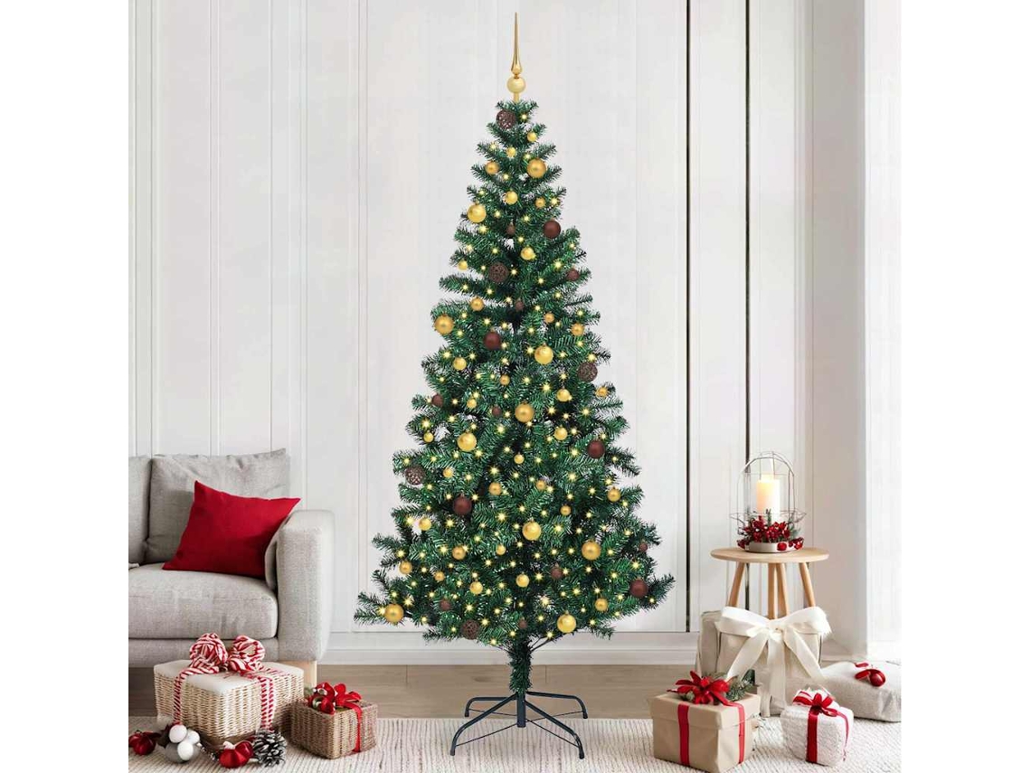 Vidaxl Árvore De Natal Artificial Pré-iluminada Verde 240 Cm