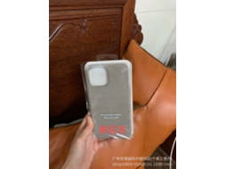 Capa Para Iphone 17 Cinza Pebble Logotipo Em Silicone Líquido Sólido