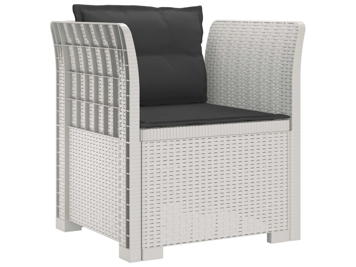 Maison Exclusive - Poltrona 1 Lugar Com Almofadas Look Rattan Pp Branco