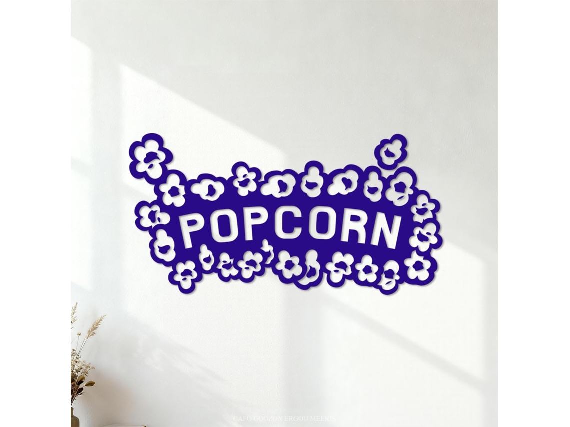 Cinema Pipoca Fast Food Cinema Room Adesivos Murais Em Vinil 54x104,9cm Adesivos Para Vitres Azul Fosco