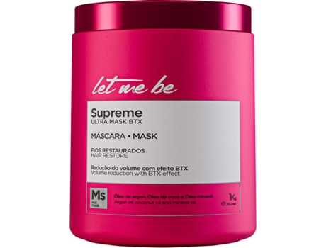 Máscara BTX LET ME BE Supreme Reconstrói e Hidrata, Repara as fibras Danificadas, Elimina o Frisado | 1Kg