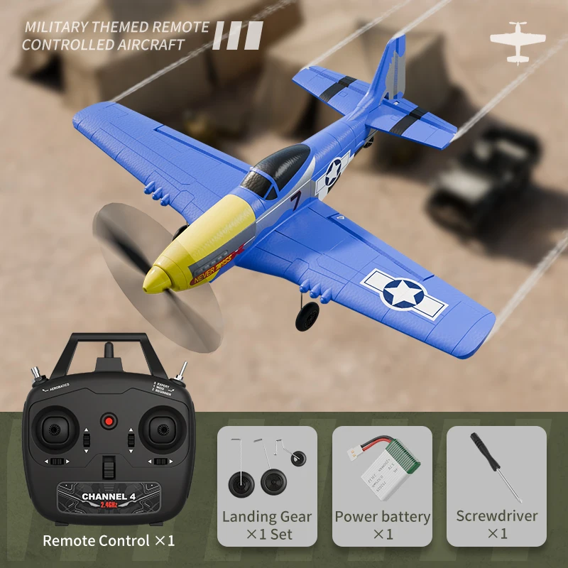 Avión Teledirigido, Radio 2,4g, 4 Canales, 6 Ejes, Envergadura De 410 Mm