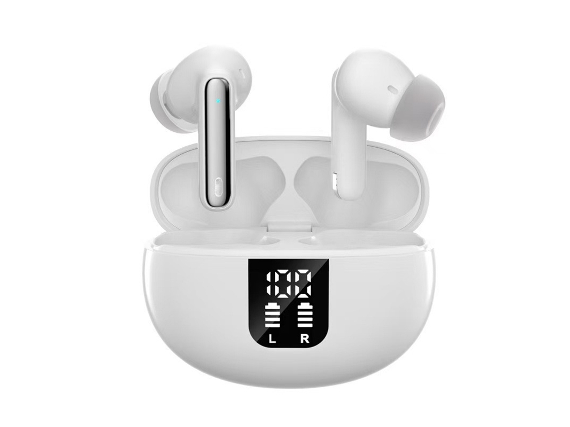 Auricular Sem Fios Bluetooth Q10 Redução Inteligente De Ruído E Microfone Integrado Branco Elysve