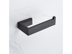 Porta papel Higiênico de 14cm, Preto, em Aço Inoxidável com Acabamento Escovado, Ideal para Banheiro e Cozinha AQUAFORGE