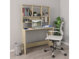 Vidaxl Secretária C/ Prateleiras 110x45x157cm Contraplac. Cor Carvalho