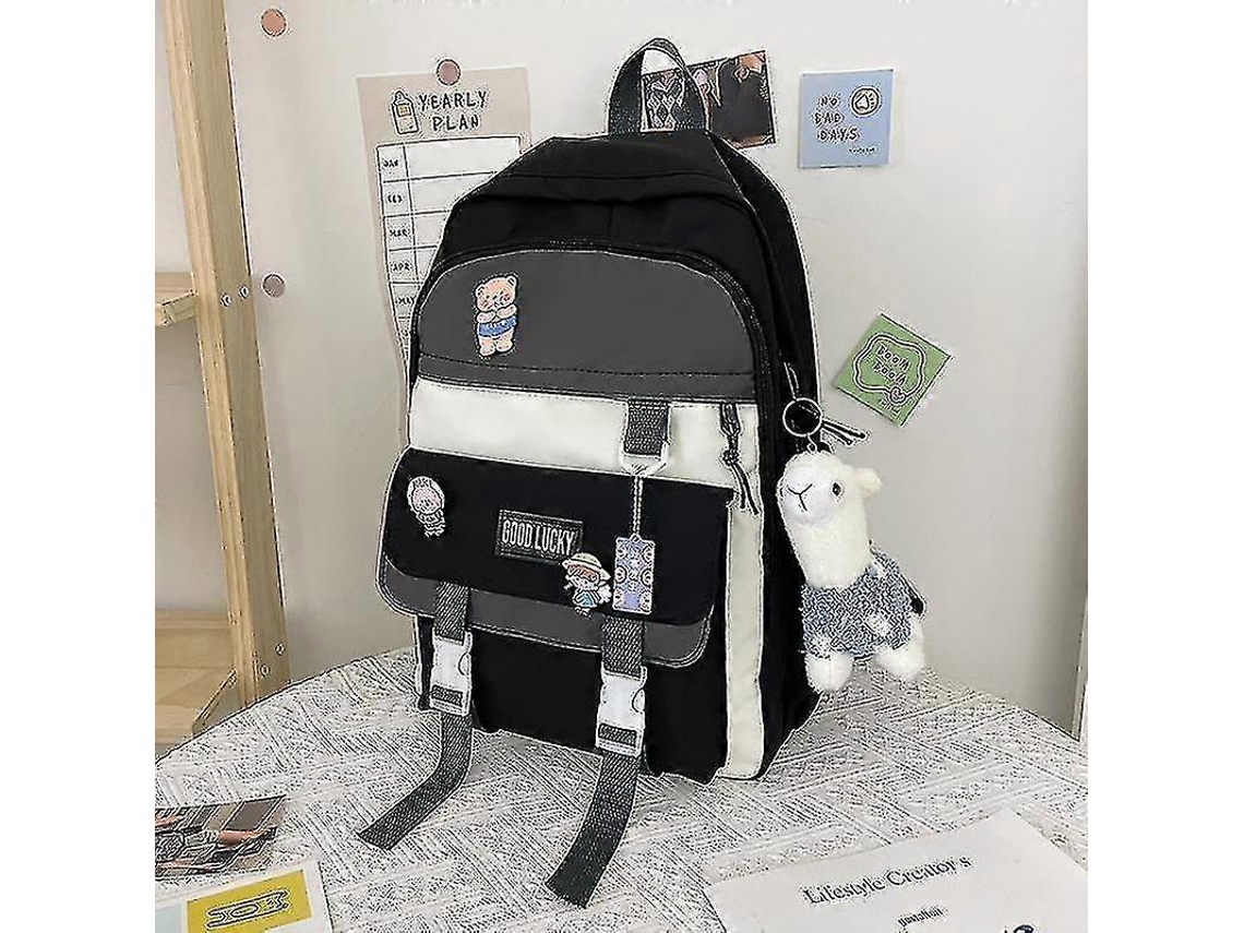 Mochila De Estudante Com Contraste De Cores, Mochila De Computador Para Meninas, Mochila De Alta Capacidade Olysi Shop