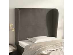 Vidaxl Cabeceira Cama C/ Abas Veludo 83x23x118/128 Cm Cinzento-escuro