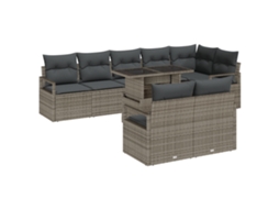 Conjunto 9 Conjunto De Sofá De Jardim Vidaxl Cinzento Vime Pe (100 X 55 X 73 Cm)