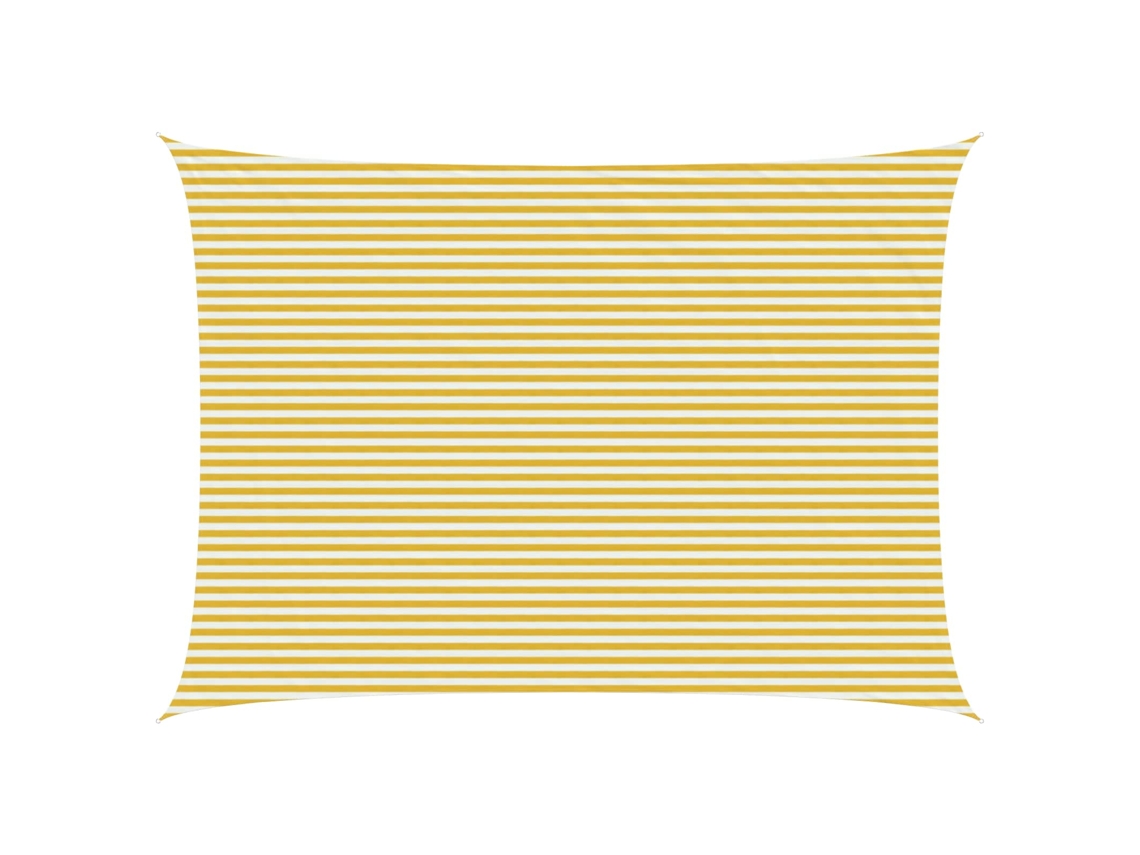 Vidaxl Vela De Sombra 5 X 8 M Hdpe Retangular Amarelo E Branco