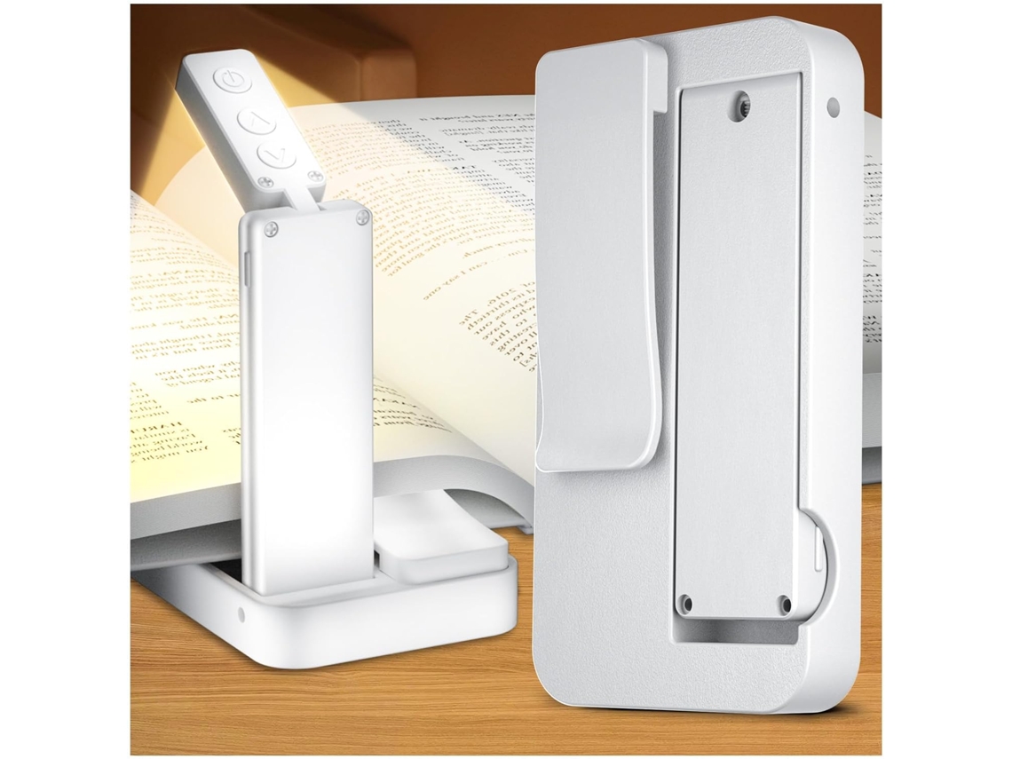 Luminária De Leitura Dobrável, Com 3 Cores E Intensidade Continuamente Variável Para Leitura Noturna, Bateria De 700mah