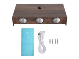 Luminária de Parede Recarregável com Sensor de Movimento Led, Touch Switch, Cor Madeira Noz