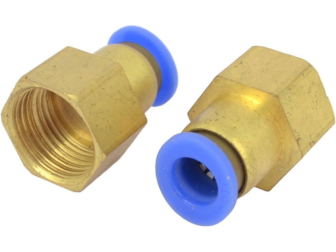 2 Peças de Engate Rápido Pneumático Latão Dourado com Rosca Fêmea 1/2bsp 29 Mm Comprimento CHABERLU