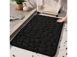 Tapetes de Banho Antiderrapantes Absorventes de Secagem Rápida para Decoração de Banheiro Preto EVELTEK 50x80cm