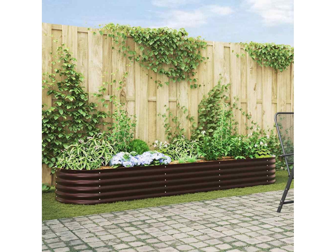 Vidaxl Cama Elevada Castanho 320 X 80 X 44 Cm Aço