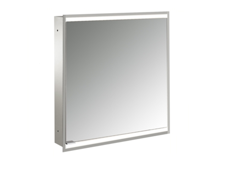 Armário Espelho Iluminado EMCO Prime 2 Facelift 600 Mm 1 Porta com Dobradiça À Esquerda com Painéis Laterais Espelhados Modelo de Montagem À