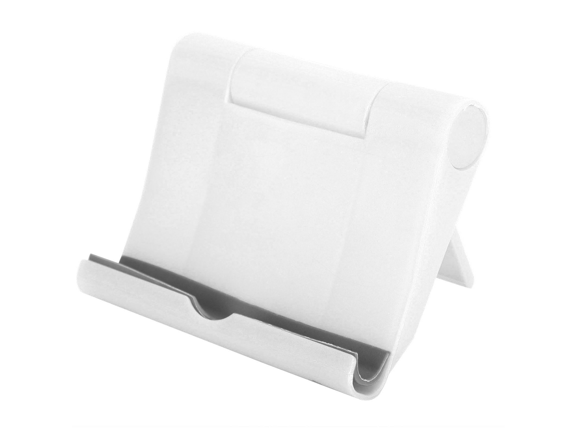 Soporte Plegable Para Teléfono Y Tablet De Plástico Portátil Multifuncional Para Escritorio Blanco