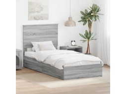 Vidaxl Cama Com Armazenamento Com Gaveta Cinza Sonoma 90 X 200 Cm