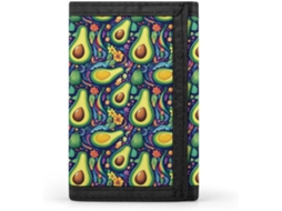 Carteira Masculina Abstract Avocado com Compartimentos para Bolso Dobrável Viagens Escritório