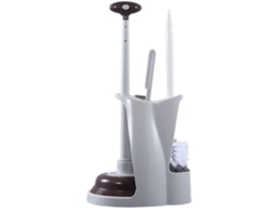 Conjunto De Escova Sanitária Com Pedestal Para Banheiro, Cantos Difíceis De Limpar, Suporte Para Esc Gokoco