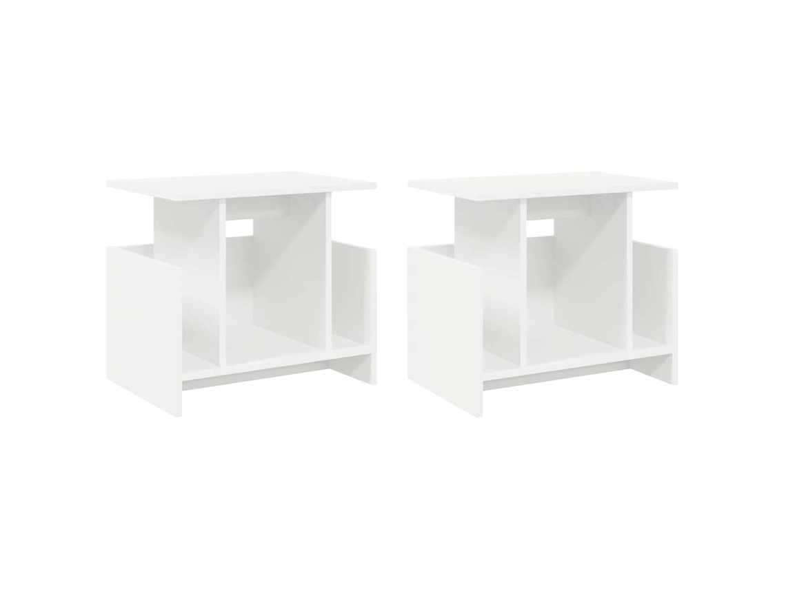 Conjunto de 2 Suportes para TV Branco em Madeira Processada MAISON EXCLUSIVE 50x35x45 cm