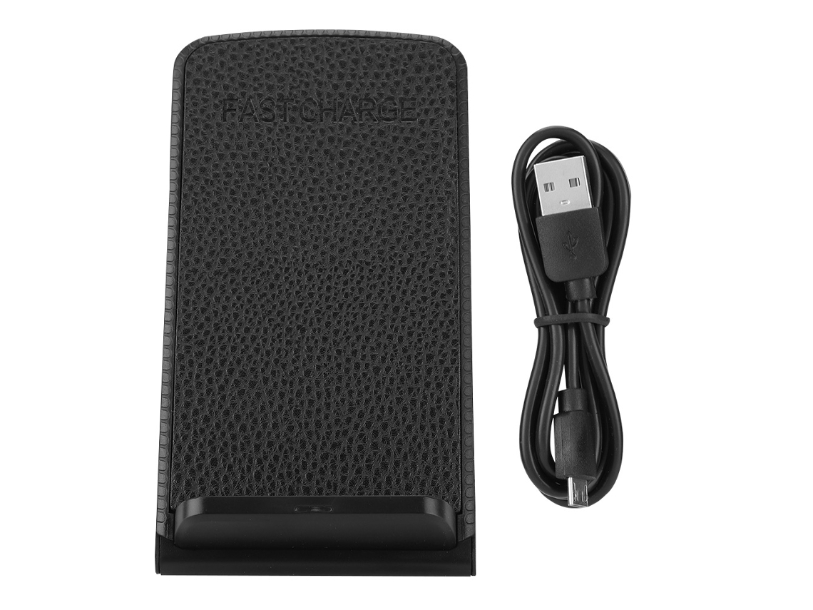 Carregador Sem Fio Carregador Sem Fio Vertical de Couro para Telefones Móveis EOOCOO (carregamento Rápido de 10w, Bobinas Duas)