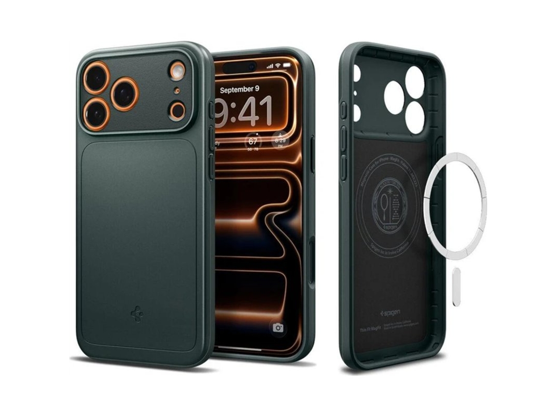 Spigen Thin Fit Magfit Back Cover Verde Apple Iphone 17 Pro Max