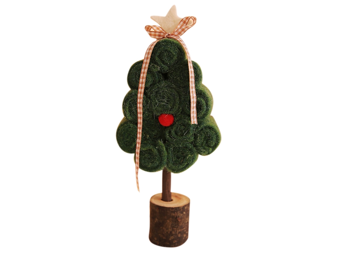 Laxiscreed Árvore De Natal Pequena Em Madeira Para Mesa E Comércio, Azul Feutre