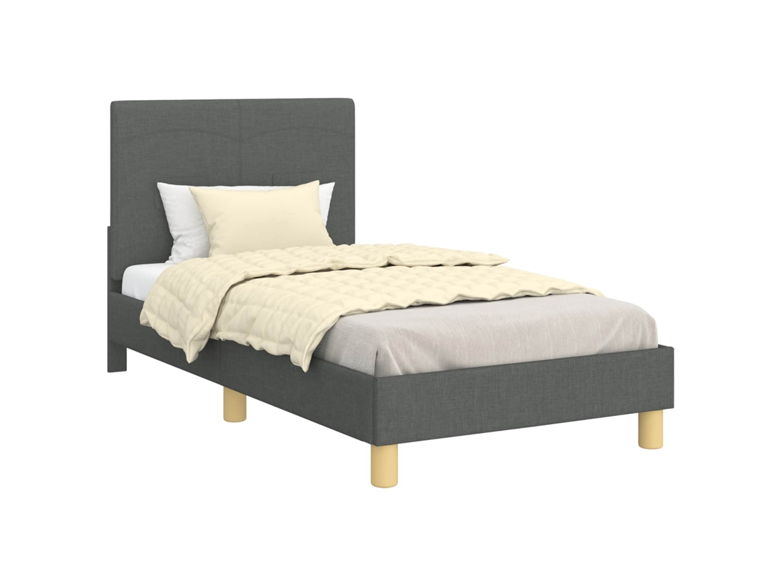 Estrutura de Cama Infantil com Cabeceira Cinza Escuro Tecido MAISON EXCLUSIVE
