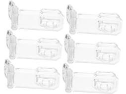 Pretyzoom Conjunto De 6-mini Dobradiças Transparentes Em Acrílico Para Portas Armários E Caixas Joias Trava Segurança